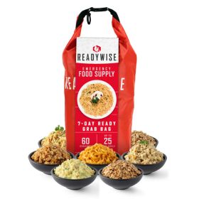 7 Day Emergency Dry Bag 60 Servings Breakfast and Entrée Grab and Go