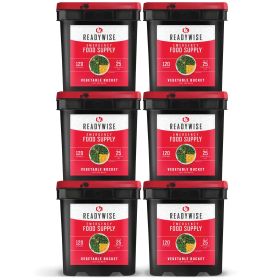 720 Serving Freeze Dried Vegetables (6, 120 serving buckets)