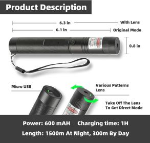 Power USB Laser 303 Green Laser Torch 532nm Focus Bore Adjustable Green 5mw Visible Focus Combination