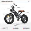 JANSNO Electric Bike 20" x 4.0 Electric Bike for Adults with 750W Brushless Motor, Long-Lasting 48V 14Ah Removable Battery, 7-Speed Transmission