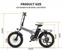 AOSTIRMOTOR Folding Electric Bike Ebike Bicycle 750W Motor 20" Fat Tire With 48V/12.5Ah Li-Battery Beach Snow Bicycle A30