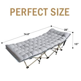 Camping Cot with Mattress, Carry Bag, Cots for Sleeping,Camping Bed Folding Cot for Office Home Outdoor Travel