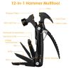 12 in 1 Hammer Multitool Portable Stainless Steel Mini Hammer Survival Tool Camping Gear Unique Gifts for Dad Husband Brother Boyfriend