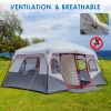 10 Person Family Cabin Tent, 2 Room Huge Tent with Storage Pockets for Camping Accessories