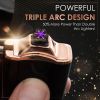 Triple Arc Plasma Lighte Arc Lighter Electric Lighter with LED Lights Windproof Gift Box Card and Cable Included