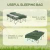 Outsunny 2-Person Folding Camping Cot Portable Outdoor Bed Set with Sleeping Bag, Inflatable Air Mattress, Comfort Pillows and Carry Bag