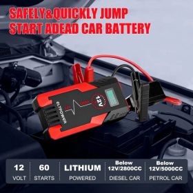 ET05 2000A Car Portable Jump Starter with Dual USB, 1 Pack, 9.8 x 4.1 x 5.3in