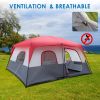 430*430*210cm Polyester Cloth Fiberglass Poles Can Accommodate 14 People Camping Tent Red And White