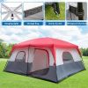 430*430*210cm Polyester Cloth Fiberglass Poles Can Accommodate 14 People Camping Tent Red And White