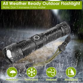 Tactical LED Flashlight Zoomable Rechargeable Search Light Torch 50000LM with 5Modes SOS Night Light For Night Walking Adventures