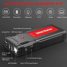 DBPOWER 2500A 21800mAh Portable Car Jump Starter- for up to 8.0L Gasoline/6.5L Diesel Engines, Portable 12V Auto Battery Booster, Power Pack