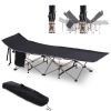 Outsunny Folding Camping Cot for Adults with Carry Bag, Side Pocket, Outdoor Portable Sleeping Bed for Travel, Camp, Vacation, 330 lbs. Capacity