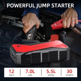 DBPOWER 1000A Portable Car Jump Starter (UP to 7.0L Gas, 5.5L Diesel Engine), 12V Lithium-Ion Auto Battery Booster