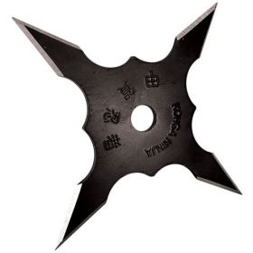 4" Black 4 Point Stainless Steel Throwing Star