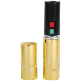 25,000,000 Volt Rechargeable Lipstick Stun Gun with Flashlight (Options: Gold)