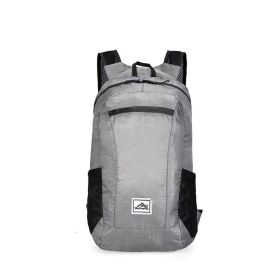 Lightweight Portable Foldable Backpack for Women Men Travel Hiking (Color: GRAY, Type: Sports Bag)