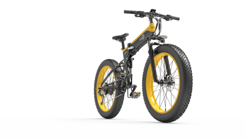 Bezior X1500 Full Suspension 1500W Motor 48V 26inch Wheel Foldable Electric Bike (Color: Yellow)