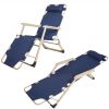 Set of 2 Outdoor Reclining Lawn Chairs Adjustable Folding Patio Recliners with Pillow 70"L for Pool Lawn Beach