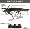 9 in 1 Multi-Tool Pocket Folding Blade Knife - Tactical Survival Rescue Gear Repair Equipment for Outdoor Camping and Emergency Situations