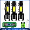 Mini Led Flashlight With Storage Box Portable Rechargeable Zoom Flashlight Waterproof Torch Lamp Lantern Camping Lights Outdoor