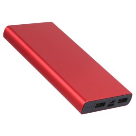 20000mAh Power Bank Portable External Battery Pack Phone Charger with Dual USB Output Ports Type C Micro USB Input (Color: Red)