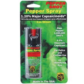 Pepper Shot 1.2% MC 2 oz pepper spray (Options: Stream)