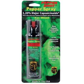 Pepper Shot 1.2% MC 4 oz pepper spray (Options: Stream)