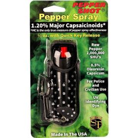 Pepper Shot 1.2% MC 1/2 oz Halo Rhinestone Holster (Options: Black)