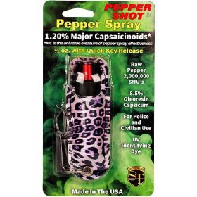 Pepper Shot 1.2% MC 1/2 oz Halo Holster (Options: Leopard Black/Purple)