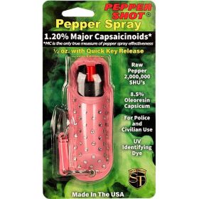 Pepper Shot 1.2% MC 1/2 oz Halo Rhinestone Holster (Options: Pink)