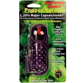 Pepper Shot 1.2% MC 1/2 oz Halo Rhinestone Holster (Options: Purple)