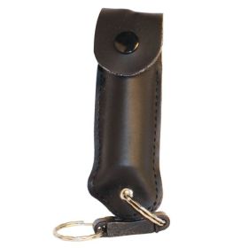 Pepper Shot 1.2% MC 1/2 oz pepper spray leatherette holster and quick release keychain (Options: Black)