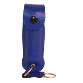 Pepper Shot 1.2% MC 1/2 oz pepper spray leatherette holster and quick release keychain (Options: Blue)