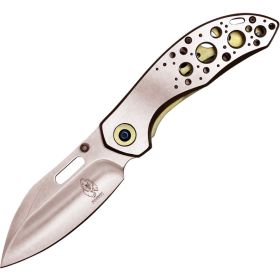 Assisted Open Folding Pocket Knife (Options: Gold Trim)