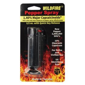 Wildfire 1.4% MC 1/2 oz pepper spray hard case with quick release keychain (Options: Black)