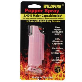 Wildfire 1.4% MC 1/2 oz pepper spray hard case with quick release keychain (Options: Pink)