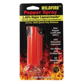 Wildfire 1.4% MC 1/2 oz pepper spray hard case with quick release keychain (Options: Red)